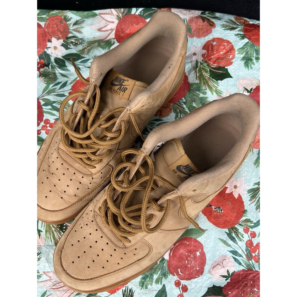 Nike Air Force 1 Low 'Flax' Wheat Sneakers Sz 9.5 Mens Classic Streetwear Shoes - Picture 5 of 12